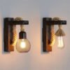 The Cabin Glow – Handmade Rustic Wooden Rope Wall Lamp for Bedroom & Living Room